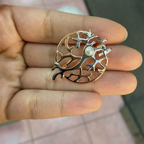 İncili rose norön broş