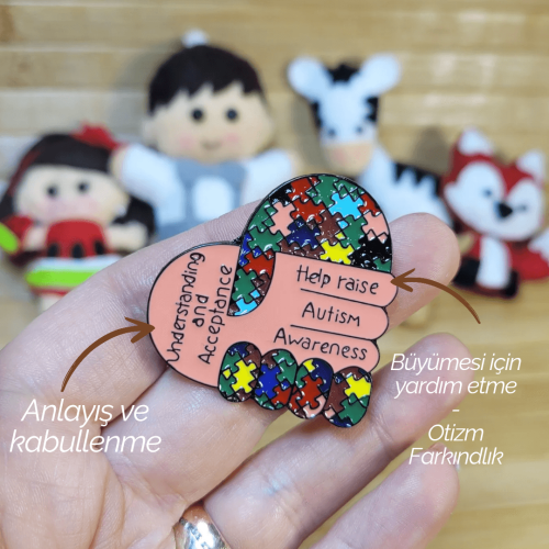 Özel eğitim öğretmenliği - otizm farkındalığı - Anlayış ve kabullenme- puzzle yapboz rozet