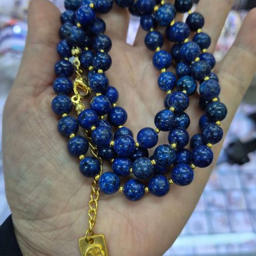Lapis doğal taşlı uzun altın renkli mavi kolye( broş ekli değildir. Sadece kolye gelecektir) Broş kolyesi