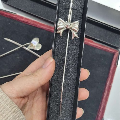 El yapımı 900 ayar gümüş fiyonk kitap ayracı