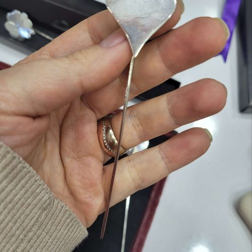 El yapımı 900 ayar gümüş kalp kitap ayracı