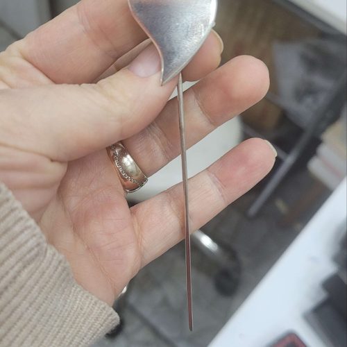 El yapımı 900 ayar gümüş kalp b kitap ayracı