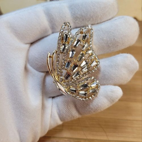 Baget kristal taşlı kraliçe kelebek broş