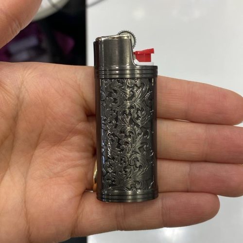 Küçük boy  siyah desenli çakmak kılıfı