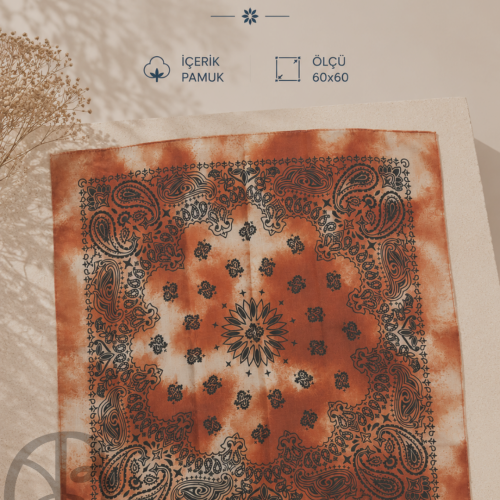 Turuncu kujten pamuk fular