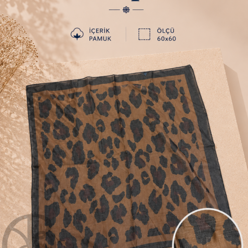 Leopar pamuk fular